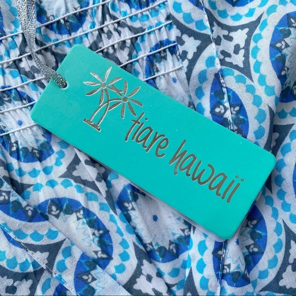 Tiare Hawaii blue lighthouse mini dress coverup one size - Picture 11 of 14